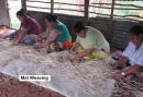 It takes 4 ladies one week to weave one mat, after the leaves are prepared.